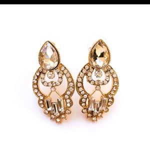 CARA Gold Tone Crystal Earrings